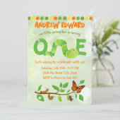 ケータピラー 1歳の誕生日パーティーへの招待 招待状 (スタンド正面)