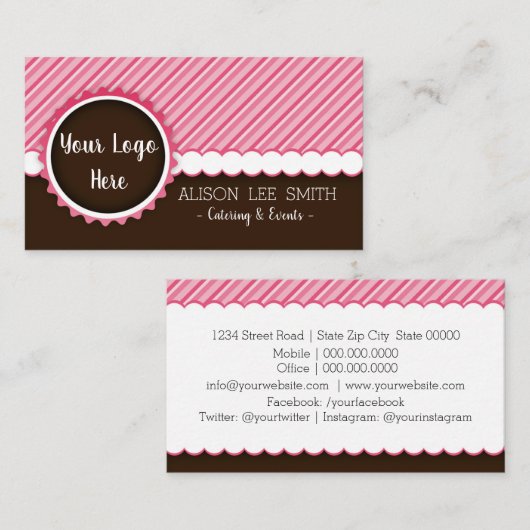 ケータリングとイベントチョコレートノーロゴ 名刺 (正面/裏面)