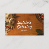 ケータリングのシェフのイベントの花嫁の名刺 名刺 (裏面)