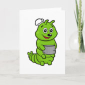 ケータリングの料理人としてのイモムシと調理鍋 カード (正面)