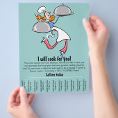 ケータリングまたはパーソナルシェフプロモーションフライヤー チラシ (手)