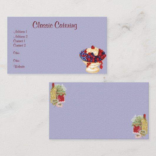 ケータリングまたはChef名刺 名刺 (正面/裏面)