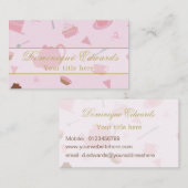 ケータリングエレガントシェフコーヒーショップピンク金ゴールド 名刺 (正面/裏面)