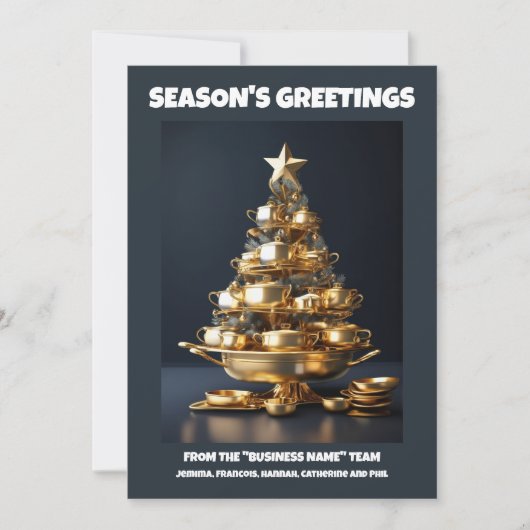 ケータリングクリスマスツリーシェフビジネスケータリング シーズンカード (正面)