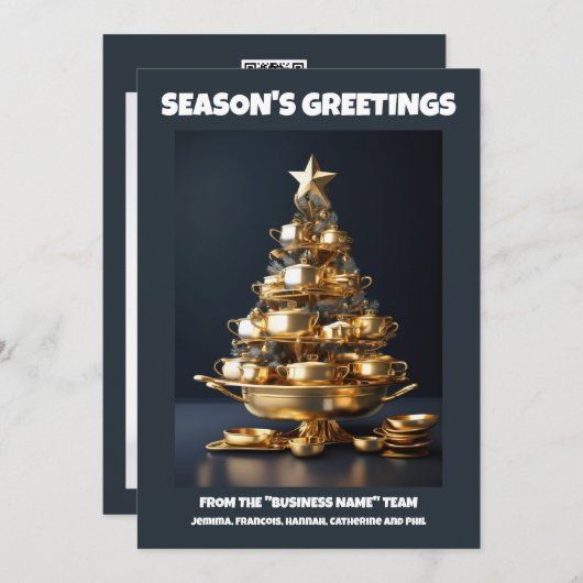 ケータリングクリスマスツリーシェフビジネスケータリング シーズンカード (正面/裏面)