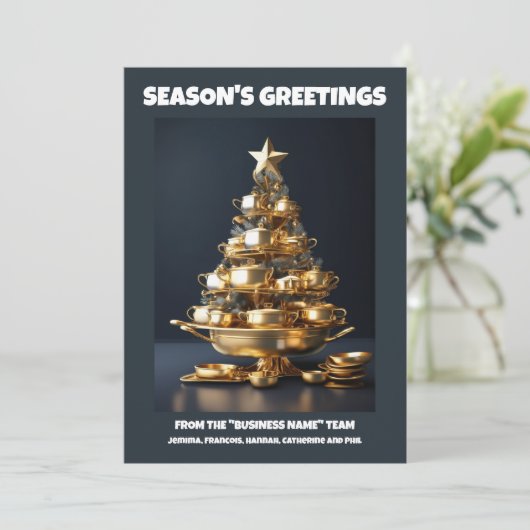 ケータリングクリスマスツリーシェフビジネスケータリング シーズンカード (スタンド正面)