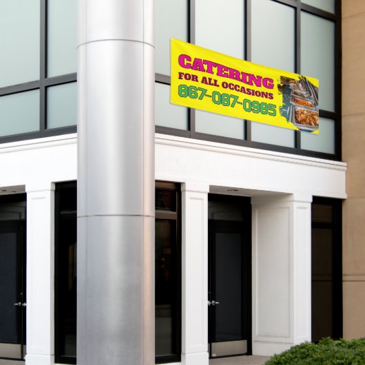 ケータリングサービスカスタムバナー 横断幕 (ビルの外側)