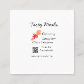 ケータリングサービス名を追加QRコードWebサイトベーカリー スクエア名刺 (裏面)