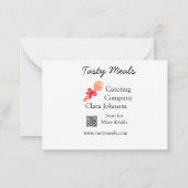 ケータリングサービス名を追加QRコードWebサイトベーカリー ノートカード (裏面)