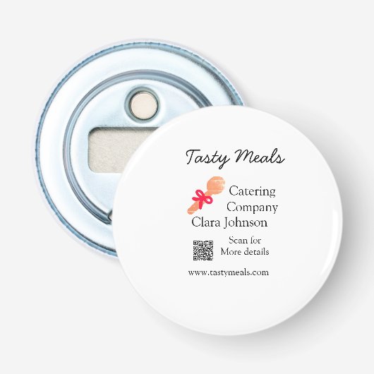 ケータリングサービス名を追加QRコードWebサイトベーカリー 栓抜き (正面)