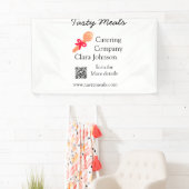 ケータリングサービス名を追加QRコードWebサイトベーカリー 横断幕 (インサイチュ)