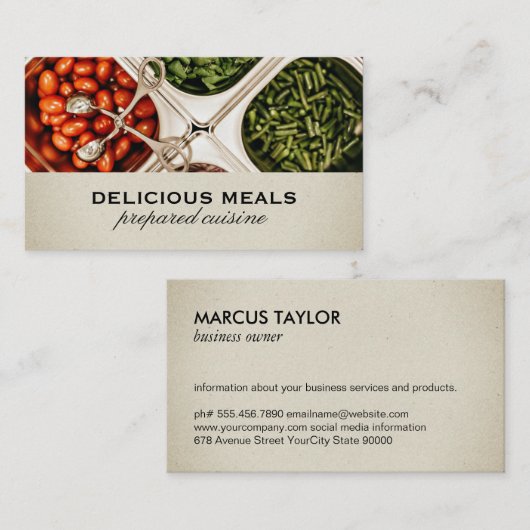 ケータリングサービス | シェフ | 生鮮食品 名刺 (正面/裏面)