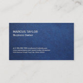 ケータリングサービス |ブルーレザー背景 名刺 (裏面)