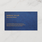 ケータリングサービス |ブルーレザー背景 名刺 (裏面)