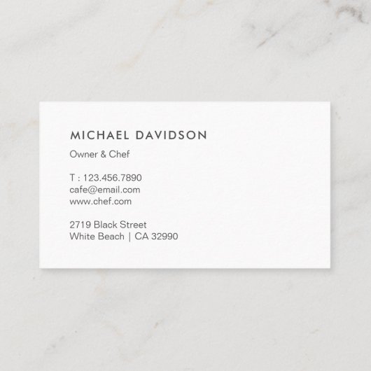 ケータリングサービス 名刺 (裏面)