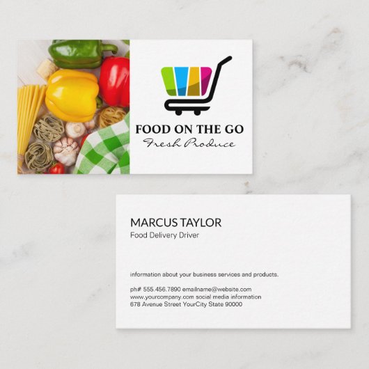 ケータリングサービス |食品配達 |生産 名刺 (正面/裏面)