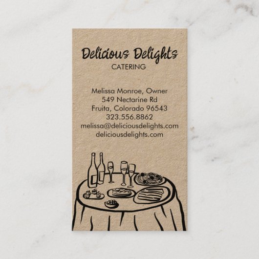 ケータリングシェフイベント計画食品カスタムクラフト 名刺 (正面)