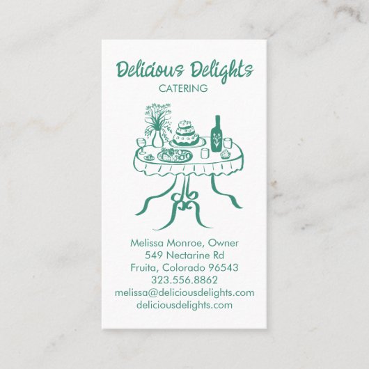 ケータリングシェフイベント計画食品準備カスタム 名刺 (正面)