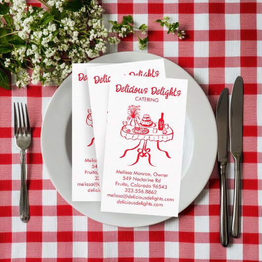 ケータリングシェフイベント計画食品準備カスタム 名刺