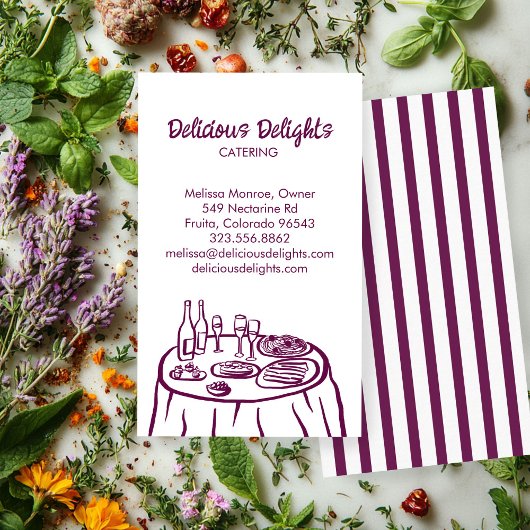 ケータリングシェフイベント計画食品準備カスタム 名刺
