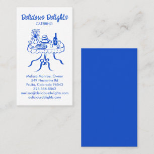 ケータリングシェフイベント計画食品準備カスタム 名刺