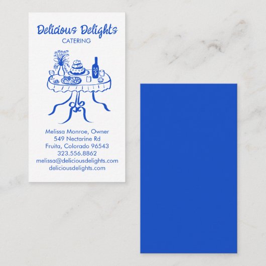 ケータリングシェフイベント計画食品準備カスタム 名刺 (正面/裏面)