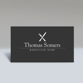 ケータリングシェフブラックナイフフォーク 名刺