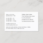 ケータリングシェフプロフェッショナル写真DIY料理クラス 名刺 (裏面)