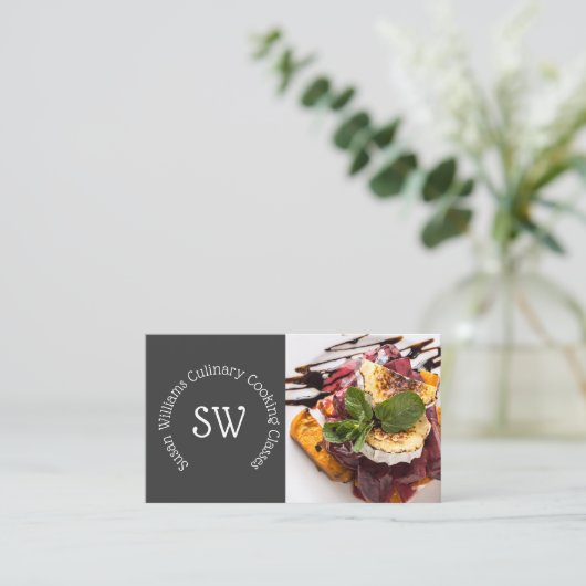 ケータリングシェフプロフェッショナル写真DIY料理クラス 名刺 (スタンド正面)