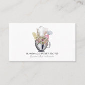 ケータリングシェフ水彩ベーキング器具ベーカリー 名刺 (正面)