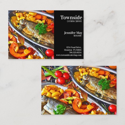ケータリングシーフードレストラン 名刺 (正面/裏面)