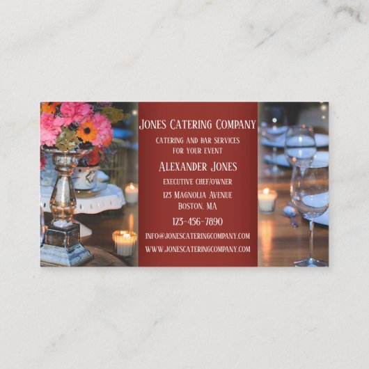 ケータリングバーテンイベントシェフ名刺 名刺 (裏面)