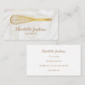 ケータリングパティスリー金ゴールドウィスクマーブルスワーズ 名刺 (正面/裏面)