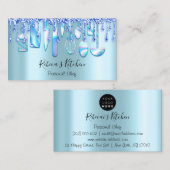 ケータリングパーソナルシェフキッチンアクアブルードリップ 名刺 (正面/裏面)