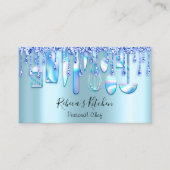 ケータリングパーソナルシェフキッチンアクアブルードリップ 名刺 (正面)