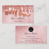 ケータリングパーソナルシェフキッチンナイフバラ赤面 名刺 (正面/裏面)