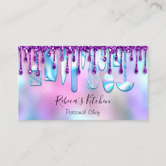 ケータリングパーソナルシェフキッチンナイフ紫 名刺 (正面)