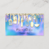 ケータリングパーソナルシェフキッチンナイフ黄金ブルー 名刺 (正面)