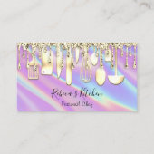 ケータリングパーソナルシェフキッチンホログラフ金ゴールド 名刺 (正面)