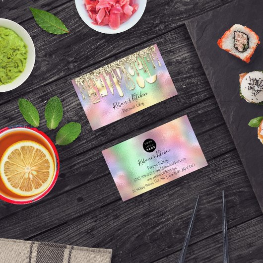 ケータリングパーソナルシェフキッチン金ゴールド器具 名刺