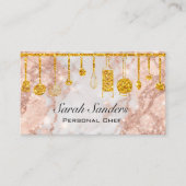 ケータリングパーソナルシェフキッチン金ゴールド 名刺 (正面)