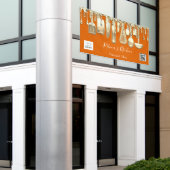 ケータリングパーソナルシェフキッチン金ゴールドQrロゴオレンジ 横断幕 (ビルの外側)