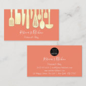 ケータリングパーソナルシェフレストランキッチンオレンジ 名刺 (正面/裏面)