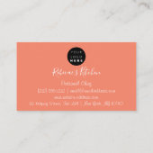 ケータリングパーソナルシェフレストランキッチンオレンジ 名刺 (裏面)