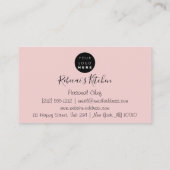 ケータリングパーソナルシェフレストランキッチンピンク 名刺 (裏面)