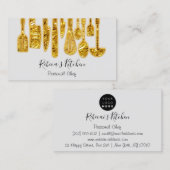 ケータリングパーソナルシェフレストランキッチン金ゴールド 名刺 (正面/裏面)