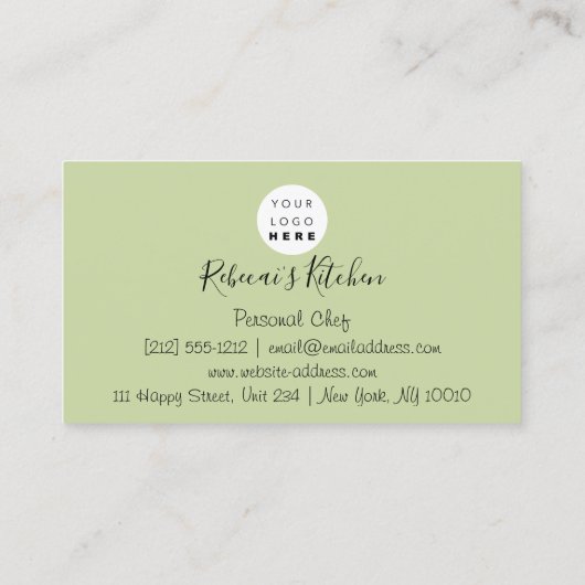 ケータリングパーソナルシェフレストラングリーンミント 名刺 (裏面)