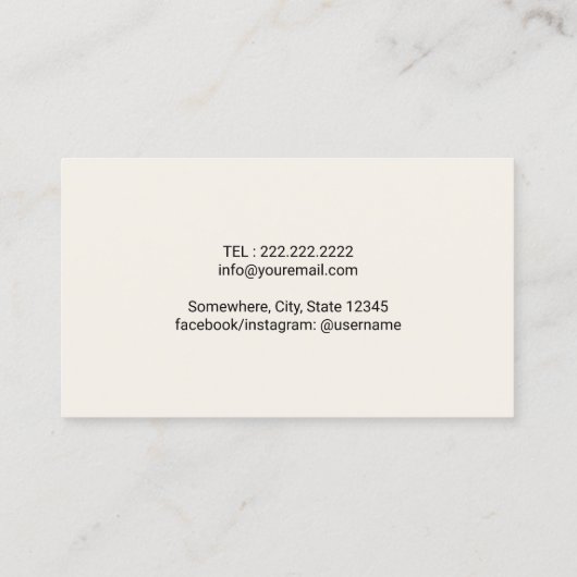 ケータリングパーソナルシェフレストランシャルボード 名刺 (裏面)