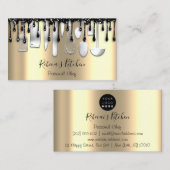 ケータリングパーソナルシェフレストランドリップシルバーゴールド 名刺 (正面/裏面)