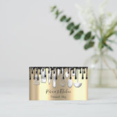 ケータリングパーソナルシェフレストランドリップシルバーゴールド 名刺 (スタンド正面)